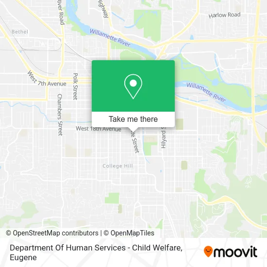 Mapa de Department Of Human Services - Child Welfare