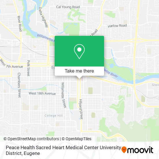 Peace Health Sacred Heart Medical Center University District map
