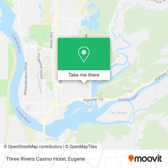 Three Rivers 97707 Map How to Get to Three Rivers Casino Hotel in Eugene by Bus?