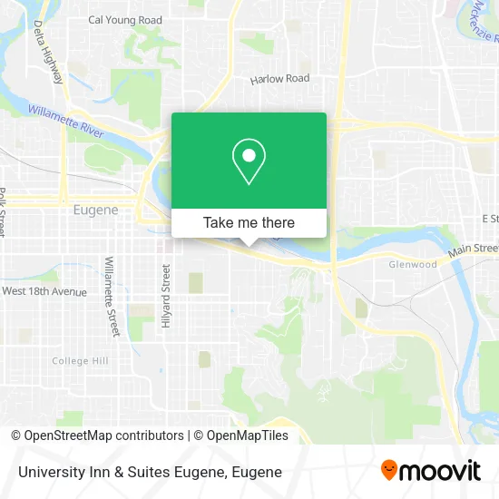 Mapa de University Inn & Suites Eugene