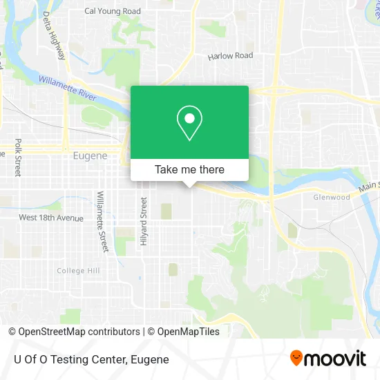 Mapa de U Of O Testing Center