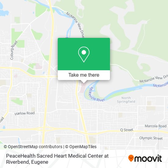 PeaceHealth Sacred Heart Medical Center at Riverbend map