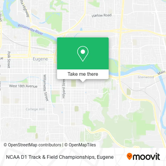 NCAA D1 Track & Field Championships map