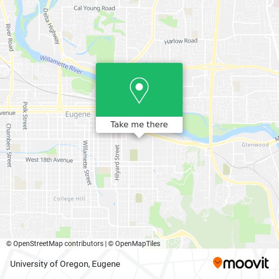 University of Oregon map