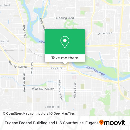 Eugene Federal Building and U.S.Courthouse map