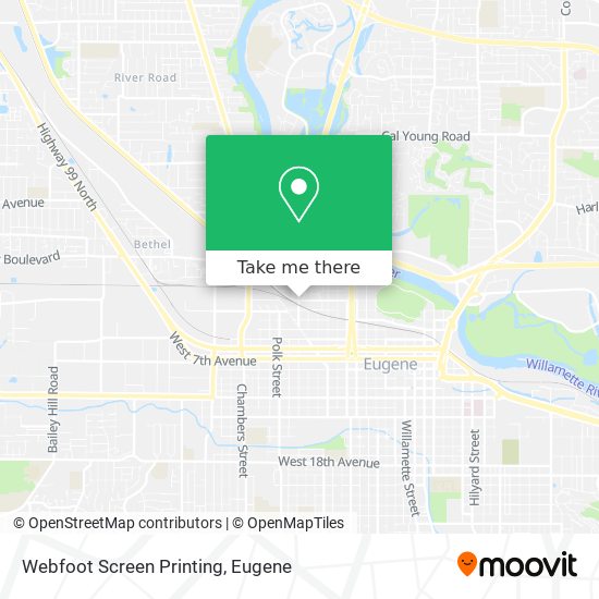 Webfoot Screen Printing map
