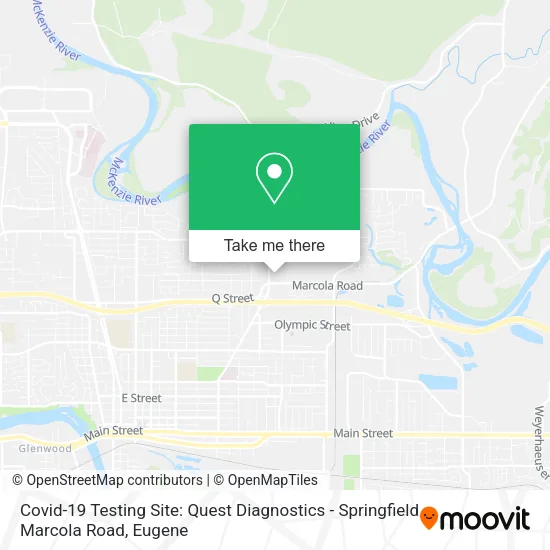 Covid-19 Testing Site: Quest Diagnostics - Springfield Marcola Road map