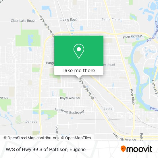 W/S of Hwy 99 S of Pattison map