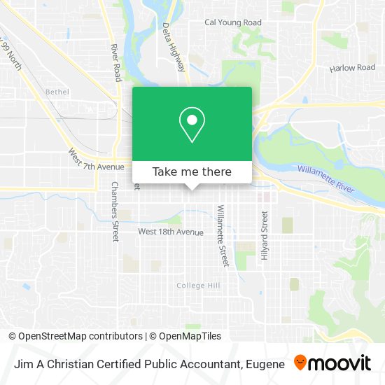 Jim A Christian Certified Public Accountant map