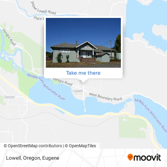 Mapa de Lowell, Oregon
