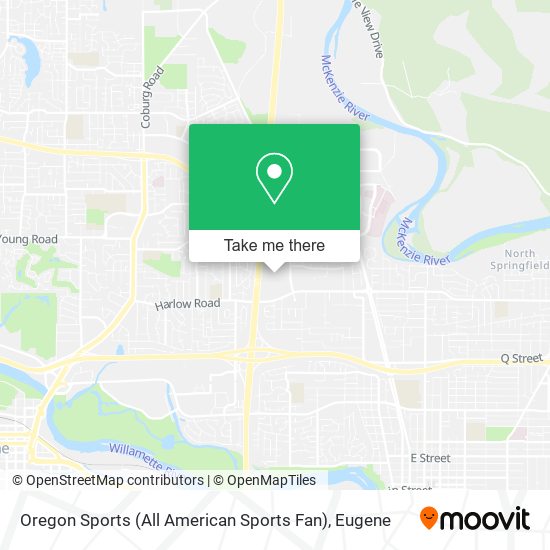 Mapa de Oregon Sports (All American Sports Fan)