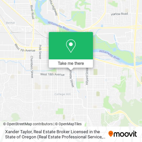 Xander Taylor, Real Estate Broker Licensed in the State of Oregon map