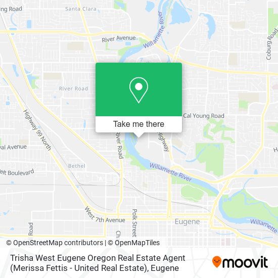 Trisha West Eugene Oregon Real Estate Agent (Merissa Fettis - United Real Estate) map