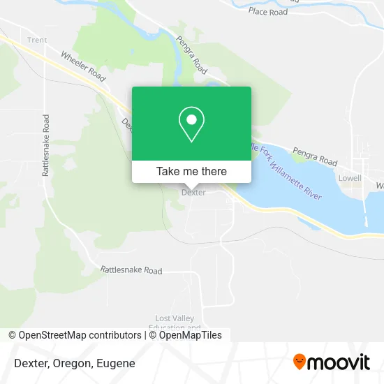 Mapa de Dexter, Oregon