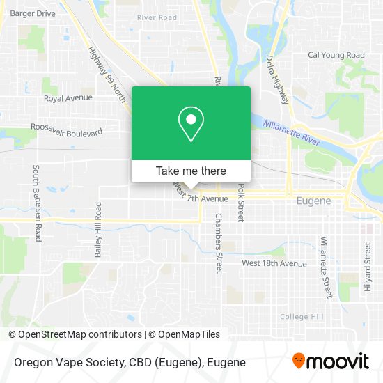 Oregon Vape Society, CBD (Eugene) map