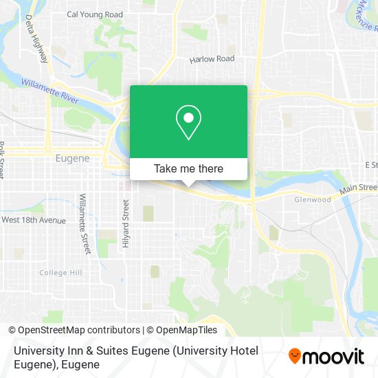 Mapa de University Inn & Suites Eugene (University Hotel Eugene)