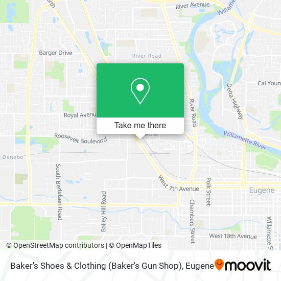 Baker's Shoes & Clothing (Baker's Gun Shop) map