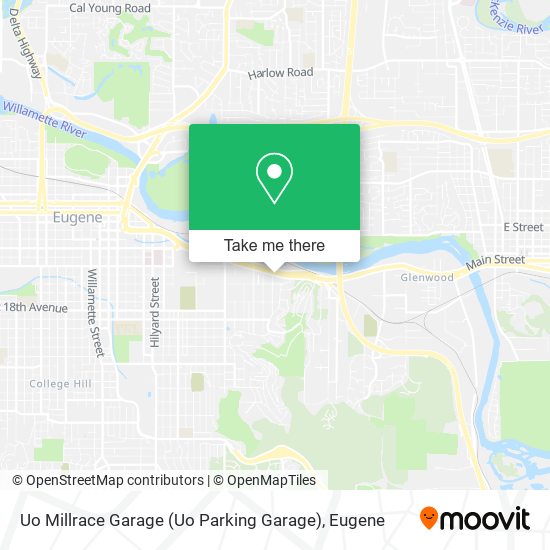 Mapa de Uo Millrace Garage (Uo Parking Garage)