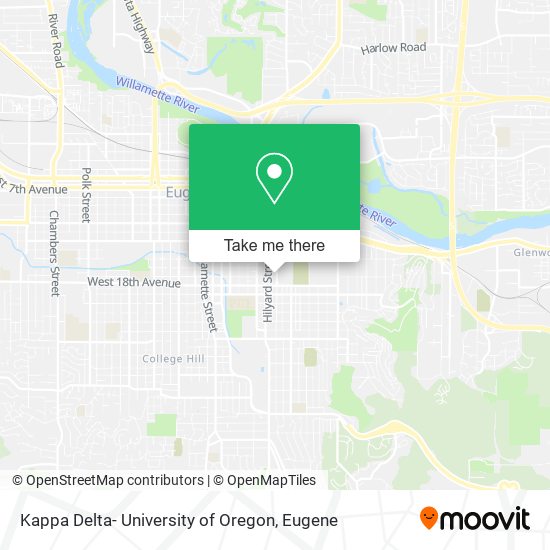 Kappa Delta- University of Oregon map