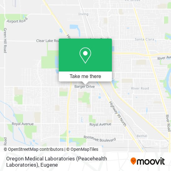 Oregon Medical Laboratories (Peacehealth Laboratories) map