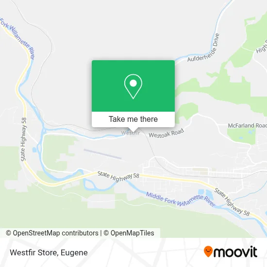 Westfir Store map
