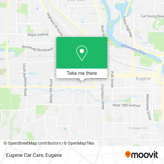 Eugene Car Care map