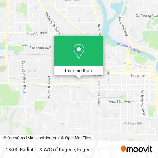Mapa de 1-800 Radiator & A/C of Eugene