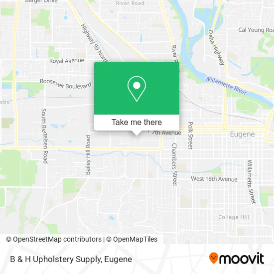 B & H Upholstery Supply map