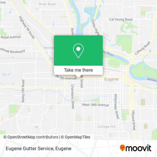 Eugene Gutter Service map