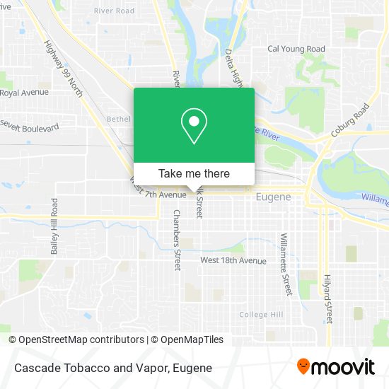 Cascade Tobacco and Vapor map