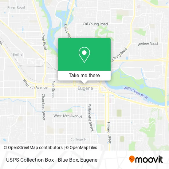 Mapa de USPS Collection Box - Blue Box