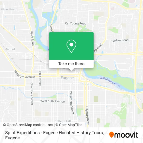 Mapa de Spirit Expeditions - Eugene Haunted History Tours