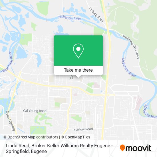 Mapa de Linda Reed, Broker Keller Williams Realty Eugene - Springfield