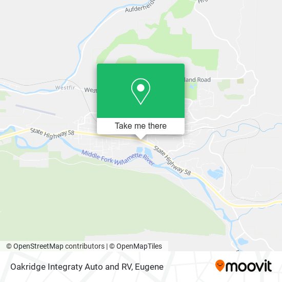 Oakridge Integraty Auto and RV map