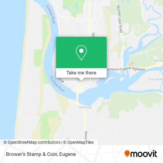 Mapa de Brower's Stamp & Coin