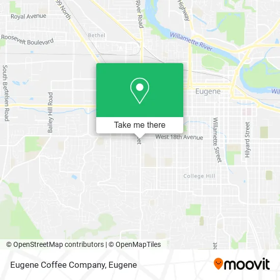 Mapa de Eugene Coffee Company