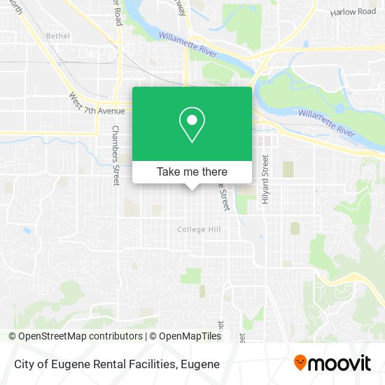 City of Eugene Rental Facilities map