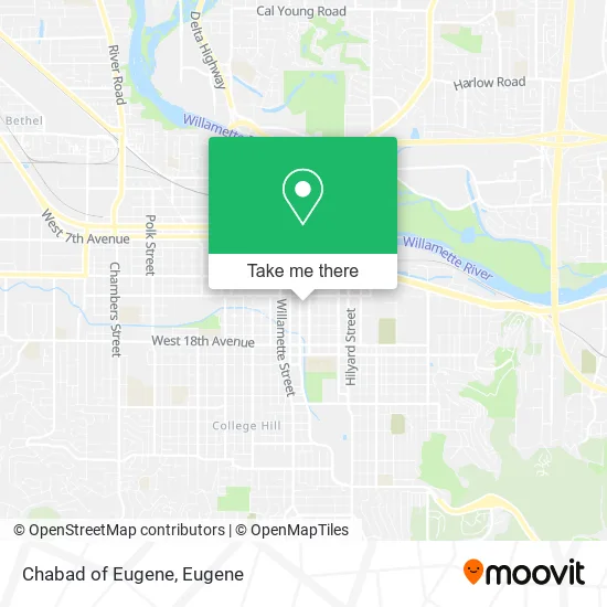 Mapa de Chabad of Eugene