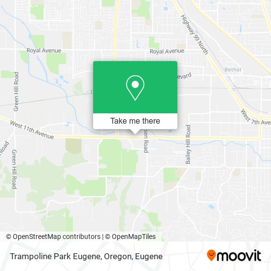 Trampoline Park Eugene, Oregon map