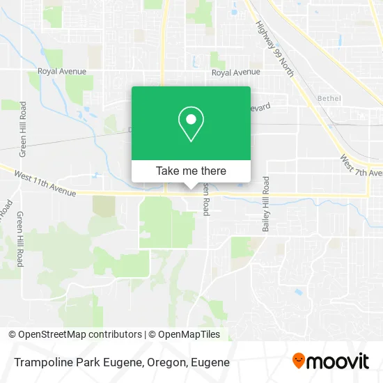 Mapa de Trampoline Park Eugene, Oregon