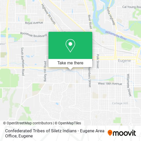 Confederated Tribes of Siletz Indians - Eugene Area Office map