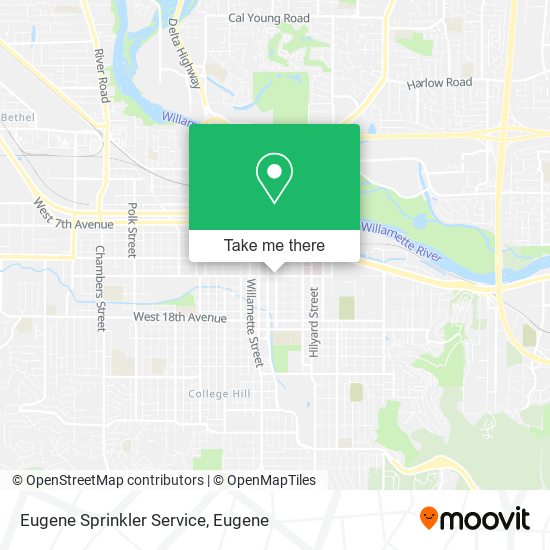 Eugene Sprinkler Service map