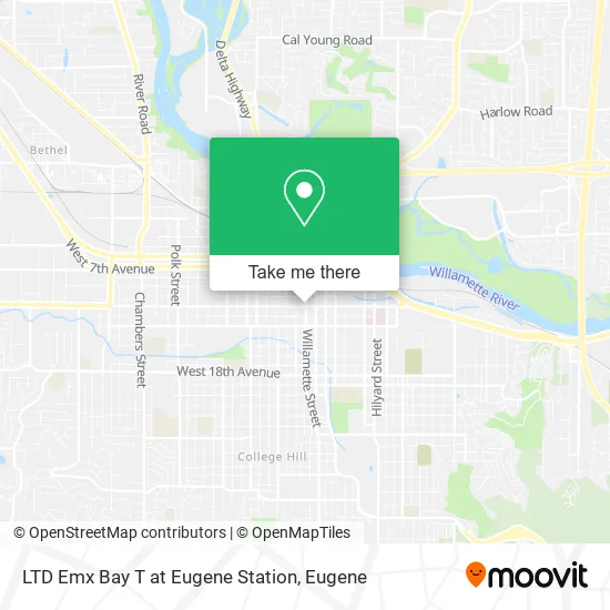 Mapa de LTD Emx Bay T at Eugene Station
