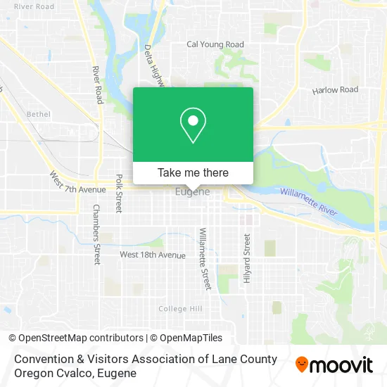 Convention & Visitors Association of Lane County Oregon Cvalco map