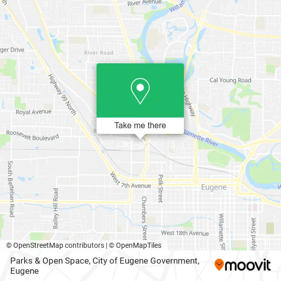 Mapa de Parks & Open Space, City of Eugene Government