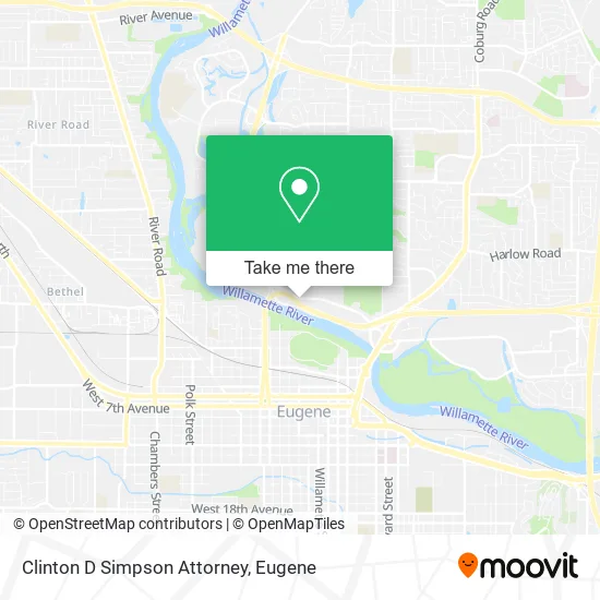 Clinton D Simpson Attorney map