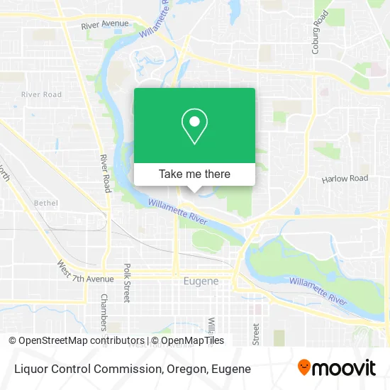 Mapa de Liquor Control Commission, Oregon