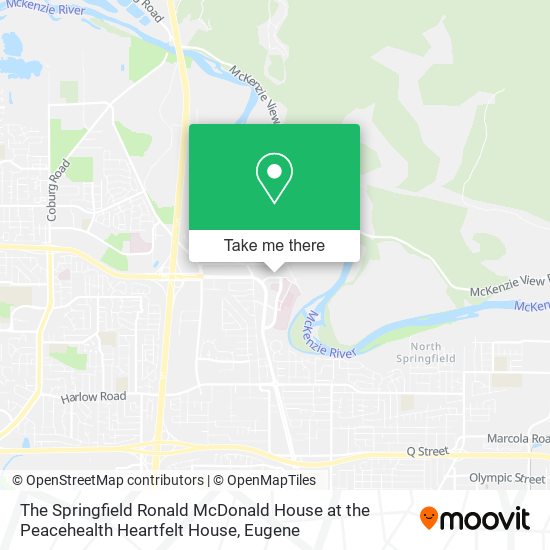 The Springfield Ronald McDonald House at the Peacehealth Heartfelt House map