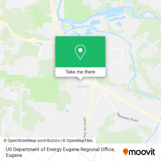 Mapa de US Department of Energy Eugene Regional Office