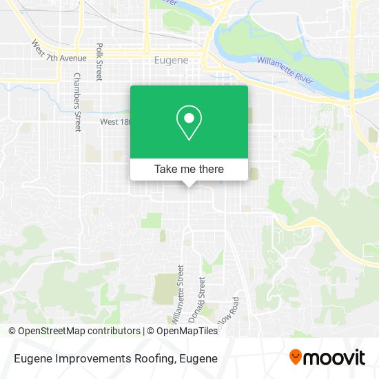 Eugene Improvements Roofing map